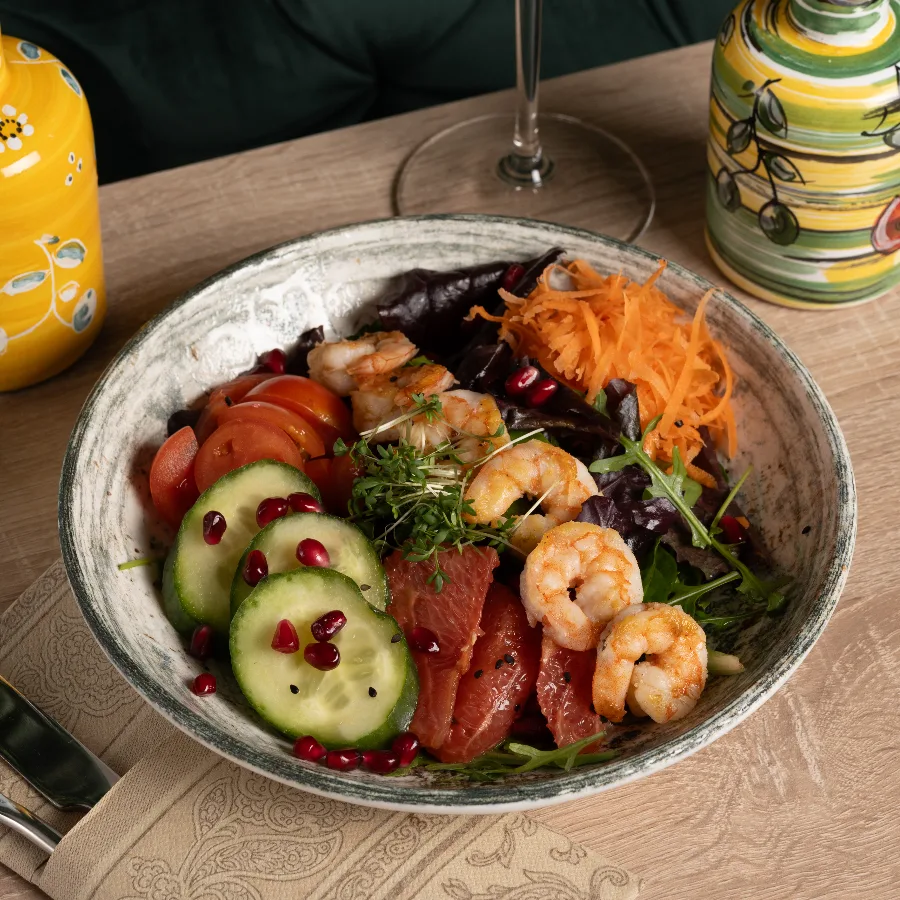 Insalata gamberi e grapefruit